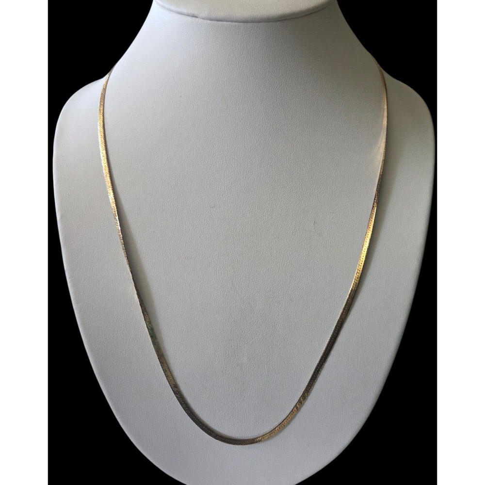 Vintage Gold over Sterling Silver 23" Herringbone DANECRAFT Necklace 5.47g Italy